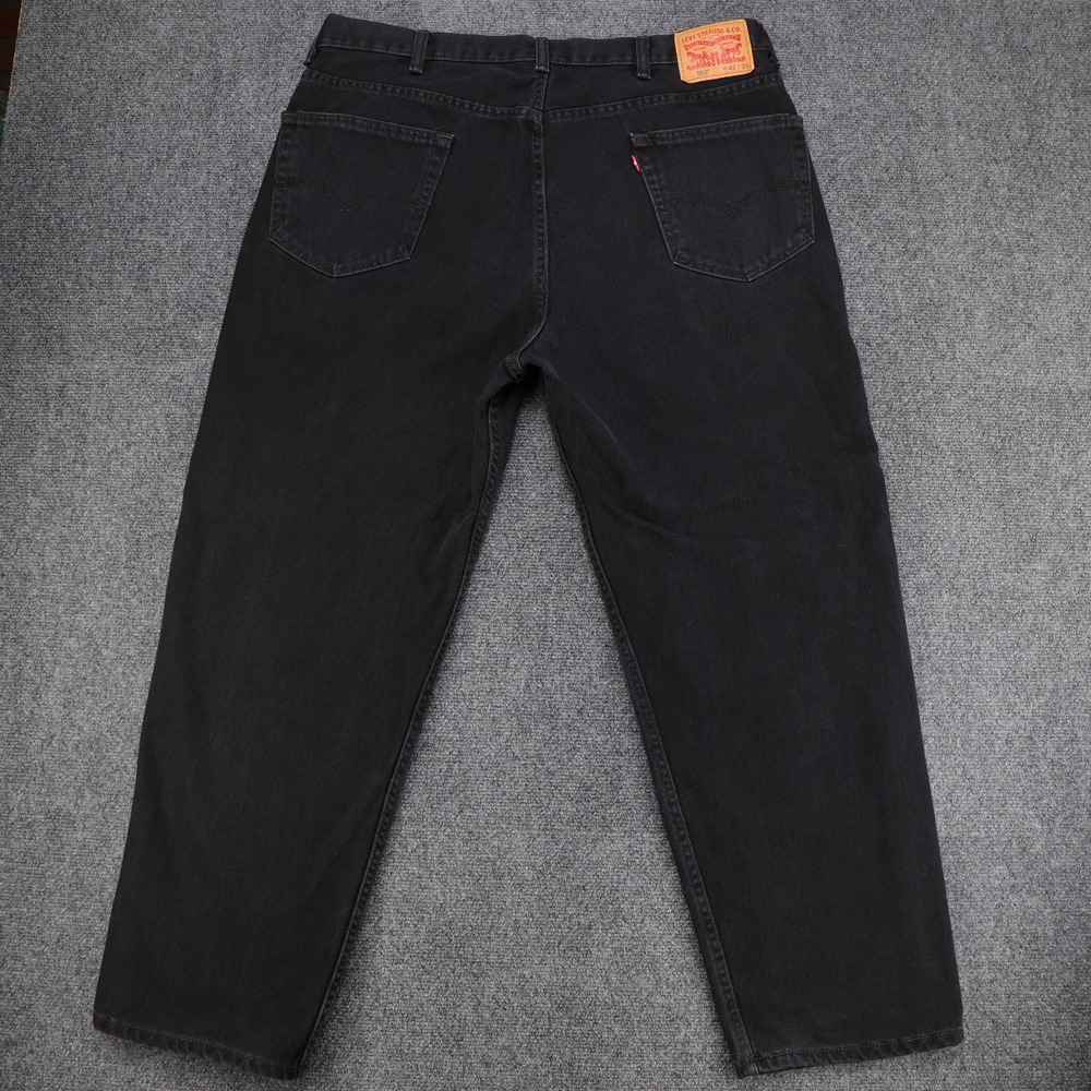 Levis 550‎ Relaxed Fit Tapered Leg Black Denim Jeans Mens 42x30 (Fits 40x30)